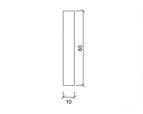 Technický nákres stavebného prvku s rozmermi 60 krát 10.