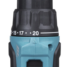 Detailný záber vŕtačky s nastavením krútiaceho momentu