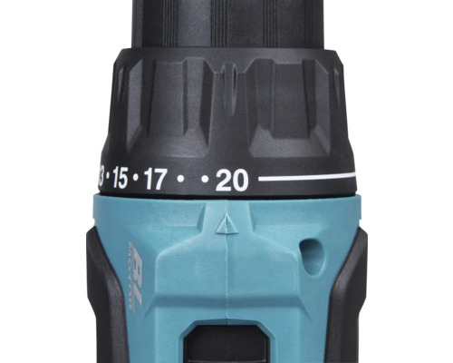 Detailný záber vŕtačky s nastavením krútiaceho momentu