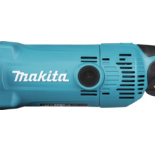 Detail elektrického náradia Makita s Makita Logo a vetracími otvormi.