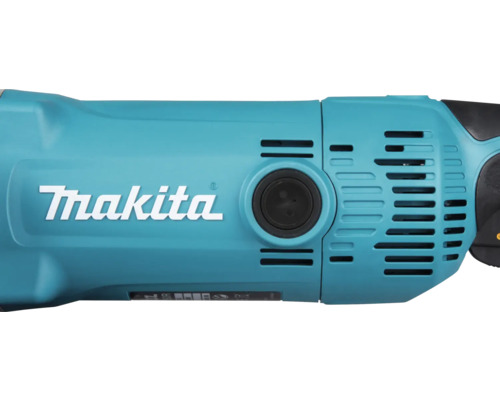 Detail elektrického náradia Makita s Makita Logo a vetracími otvormi.
