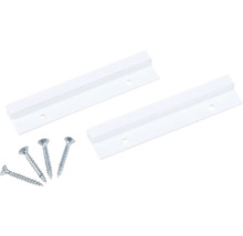 Dve biele vodiace lišty so štyrmi skrutkami