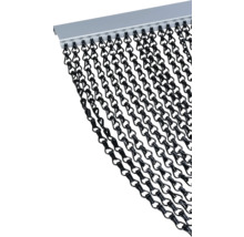 Čierny reťazový záves so sivým držiakom