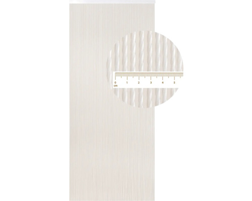 Rímska roleta s jemnou štruktúrou a detailným pohľadom s centimetrovou stupnicou