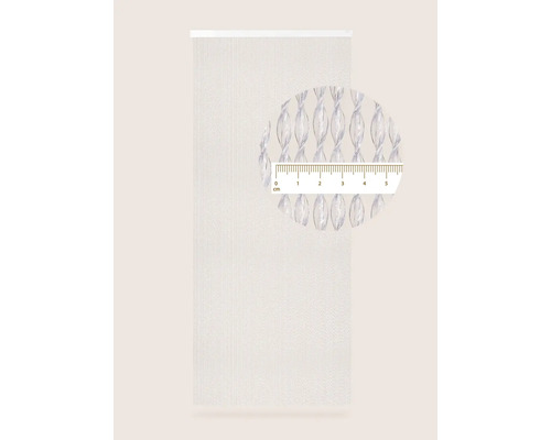 Dekoračné šály s dekoratívnou štruktúrou a detailným pohľadom s meradlom.