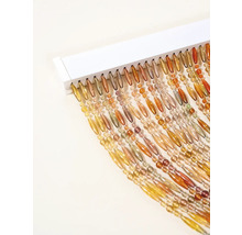 Dekoratívna dverová dekorácia s korálkovými reťazami na bielej lište