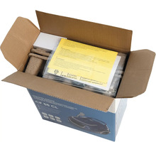 Otvorená krabica s akumulátorovým bazénovým robotom CF 55 CL a príslušenstvom