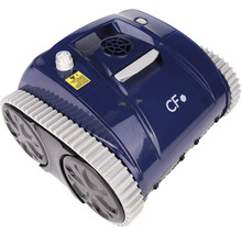 Modrý robotický čistič bazéna s pásovým pohonom