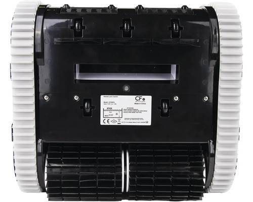 Spodná strana robotického čističa bazénov s kefami a pásmi