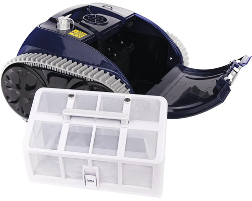 Bazénový robot s otvorenou komorou a vybratým filtračným košom