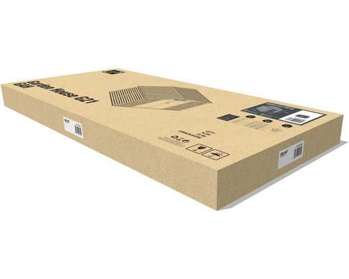 Veľký kartónový obal pre záhradný domček GAH G21 model 407 s ilustráciou produktu a technickými údajmi.