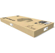 Kartónový obal pre záhradný domček G21 GAH 407 s nákresom produktu a rozmermi.