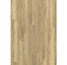 Laminátová podlaha v rustikálnom dekore duba s výraznou textúrou a viditeľnými prasklinami.