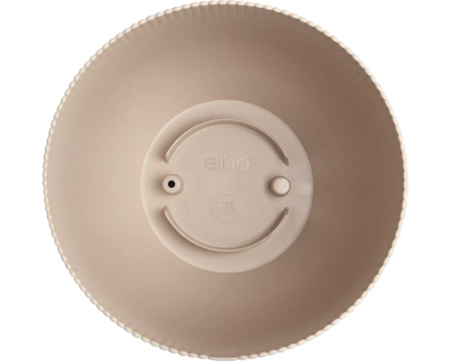 Plastová miska na rastliny Elho v béžovej farbe, pohľad zhora.