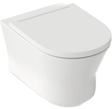 Závesná WC misa z keramiky s moderným zaobleným dizajnom.