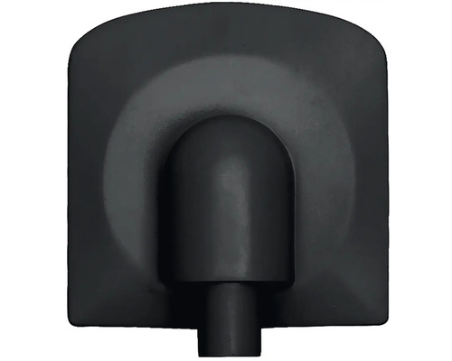 Čierne matné nástenné kolienko pre sprchovú hadicu so štvorcovou krytkou so zaoblenou hornou hranou.