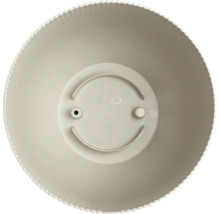 Plastový kvetináč elho v béžovej farbe, pohľad zhora s vrúbkovaným okrajom.