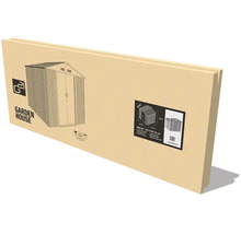 Kartónový obal záhradného domčeka G21 s nákresom kovového domčeka na náradie, rozmermi 213 krát 191 centimetrov a G21 Logo.