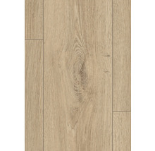 Laminátová podlaha s dekorom duba so štruktúrou selského vzoru, viditeľnou kresbou dreva a V-drážkou.