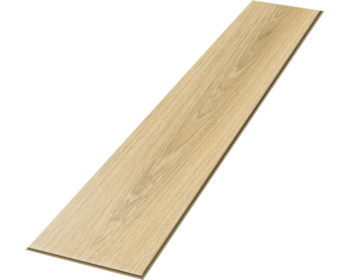 Jednotlivá podlahová doska vo vzhľade svetlého dreva s klikovým systémom.