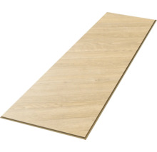 Jednotlivá podlahová lamela vo svetlom dubovom dekore s viditeľnou textúrou dreva a spojom click.