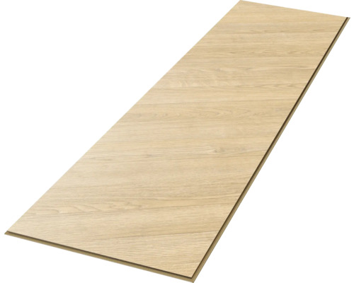 Jednotlivá podlahová lamela vo svetlom dubovom dekore s viditeľnou textúrou dreva a spojom click.