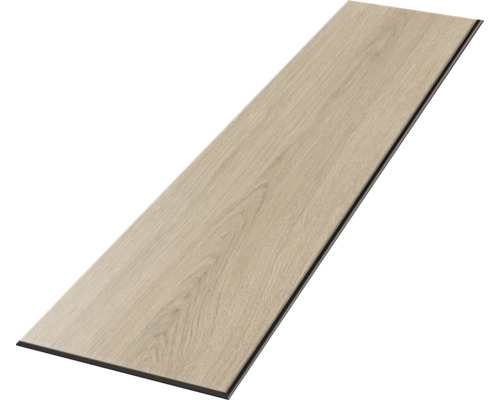 Jednotlivá podlahová lamela vo vzhľade svetlého duba s výraznou štruktúrou dreva.