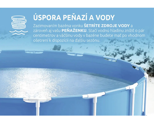 Informácie o zazimovaní nadzemného bazéna pre úsporu vody a peňazí.