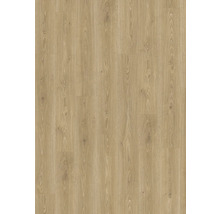 Svetlohnedá podlahová krytina vo vzhľade dreva duba s prírodnou kresbou a viditeľnými hrčami.