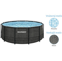 Bazén Marimex s konštrukciou okrúhly, vonkajší ratanový motív a vnútorný mozaikový vzor.