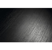 Detailny zaber strukturovaneho povrchu s texturou dreva v ciernej farbe.