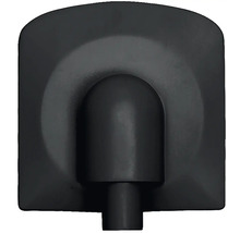 Čierne matné nástenné kolienko pre sprchové hadice s obdĺžnikovou rozetou.