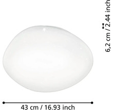 Okrúhle stropné svietidlo s efektom hviezdnej oblohy, priemer 43 centimetrov, výška 6,2 centimetrov.
