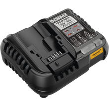 Nabíjačka akumulátorov DeWalt DCB1104 pre 12 Volt a 18 Volt XR Lítium-iónové akumulátory s indikáciou nabitia a McLaren Logo.