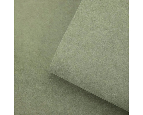 Štruktúrovaná vliesová tapeta v olivovo zelenej farbe s jemným zrnom v detaile.