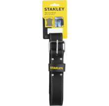 Kožený opasok na náradie Stanley s kovovou sponou, kontrastným prešitím a nitmi, dĺžka 130 centimetrov, Stanley Logo.