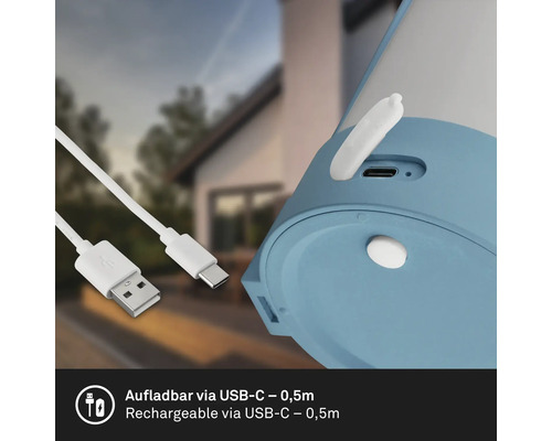 Detailný pohľad na produkt s USB-C konektorom a 0,5 metra dlhým nabíjacím káblom USB.