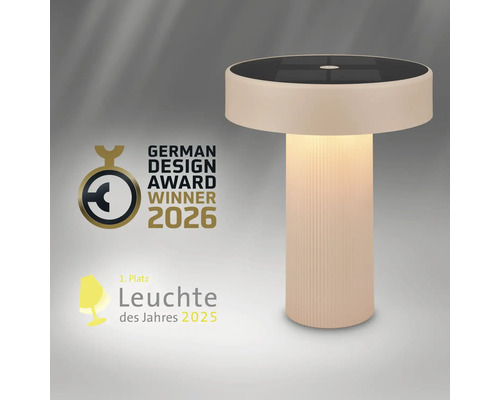 Valcová stolná lampa, víťaz German Design Award 2026 a 1. miesto Svietidlo roka 2025.
