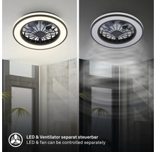 Stropný ventilátor s LED osvetlením, svetlo a ventilátor možno ovládať samostatne.