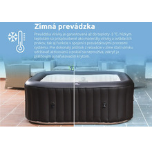 Nafukovacia vírivka vhodná na zimnú prevádzku do mínus 5 stupňov Celzia so symbolom zimnej odolnosti.