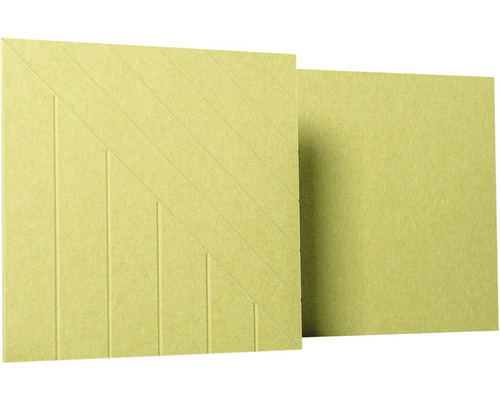 Akustický panel so zvislými a diagonálnymi drážkami, štruktúrovaný povrch.