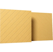 Akustický panel s diagonálnym vzorom drážok, žltý