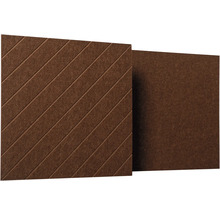 Štvorcový akustický panel z plsti s diagonálnymi drážkami a hladký panel na odhlučnenie.