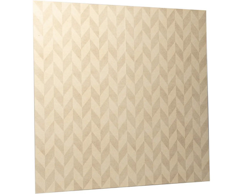 Nástenný panel s geometrickým vzorom rybej kosti v béžových odtieňoch.