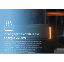 Inteligentné rozdelenie energie 2200 Wattov pre efektívny ohrev a udržiavanie teploty vody vo vírivke.