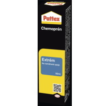 Kontaktné lepidlo Pattex Chemoprén Extrém na namáhané spoje, 50 mililitrov, Pattex Logo, Henkel Logo.