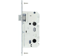 Zadlabávací zámok zo strieborného kovu s dvoma montážnymi skrutkami.