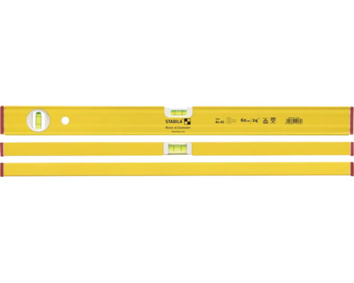 Vodováha Stabila typ 80 AS s dĺžkou 60 centimetrov s dvoma libelami a Stabila Logo.