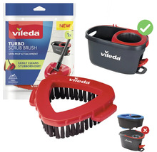 Kefový nástavec Vileda Turbo pre rotačný mop, trojuholníkový, na čistenie škár, kompatibilný s vedrom Vileda Turbo.