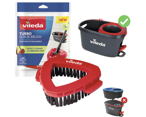 Kefový nástavec Vileda Turbo pre rotačný mop, trojuholníkový, na čistenie škár, kompatibilný s vedrom Vileda Turbo.